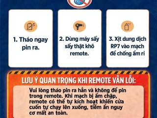  CẢNH BÁO MÙA MƯA  - REMOTE CỬA CUỐN BỊ VÔ NƯỚC - NGUY HIỂM - KHÔNG NÊN CHỦ QUAN