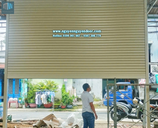 CỬA CUỐN CÔNG NGHỆ ĐỨC CHẾ ĐỘ LÁ BÍT TẠI LÊ THỊ HOA THỦ ĐỨC